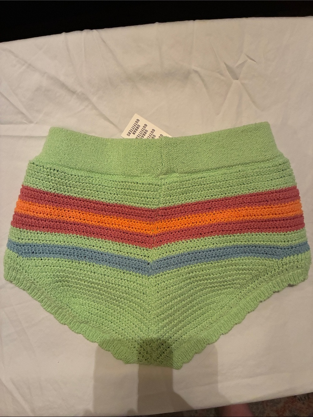 BDG Green Crochet Hot pants with Rainbow Stripes - Picture 2 of 3